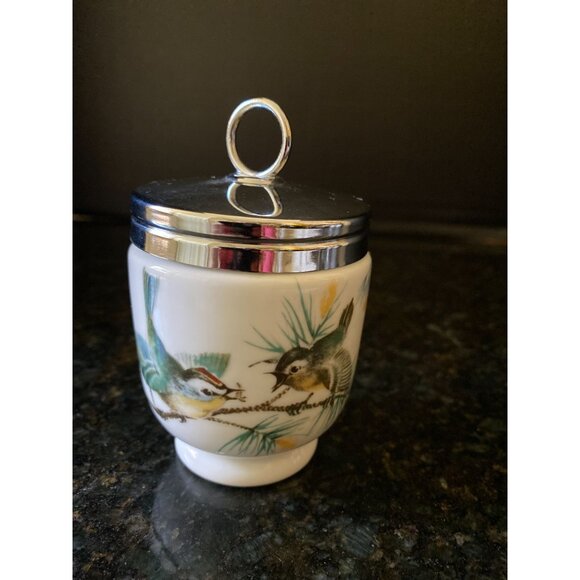 Royal Worcester Porcelain Egg Coddler, England, Wild Birds, 1970's - Picture 1 of 5